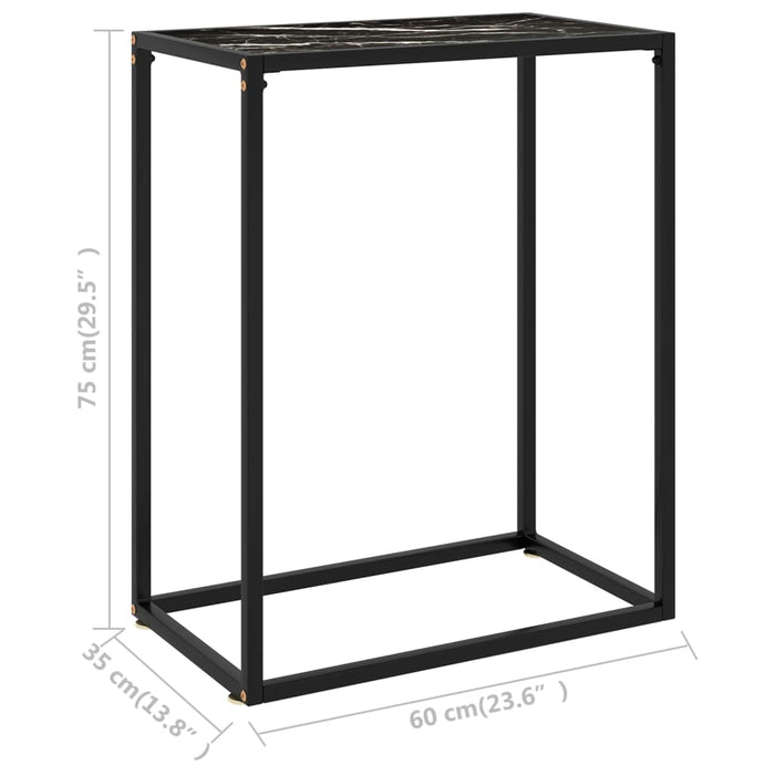 Masă consolă, negru, 60x35x75 cm, sticlă securizată - WALTI WALTI