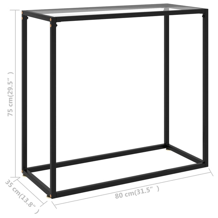 Masă consolă, transparent, 80x35x75 cm, sticlă securizată - WALTI WALTI
