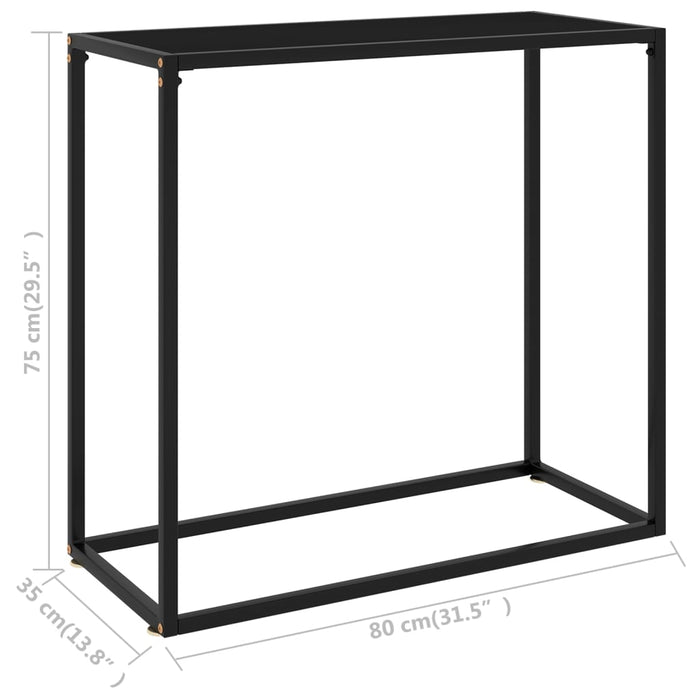 Masă consolă, negru, 80x35x75 cm, sticlă securizată - WALTI WALTI