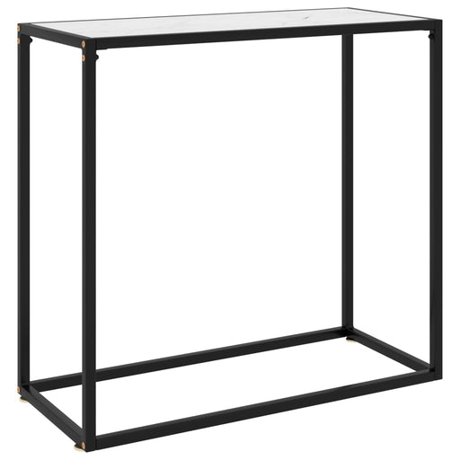 Masă consolă, alb, 80x35x75 cm, sticlă securizată - WALTI WALTI