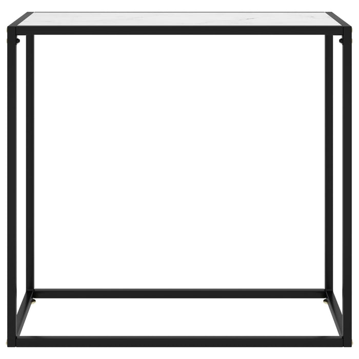 Masă consolă, alb, 80x35x75 cm, sticlă securizată - WALTI WALTI