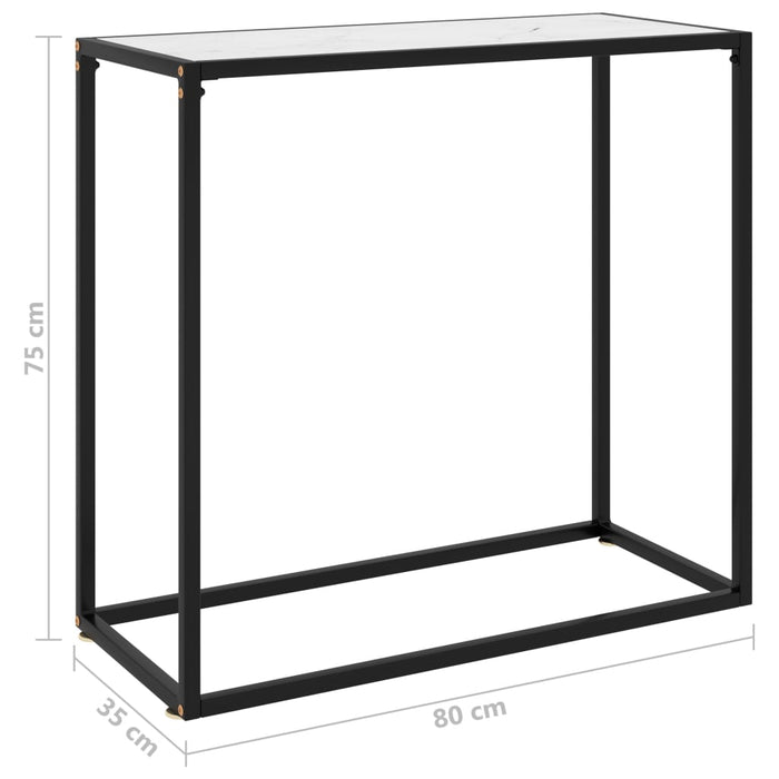 Masă consolă, alb, 80x35x75 cm, sticlă securizată - WALTI WALTI
