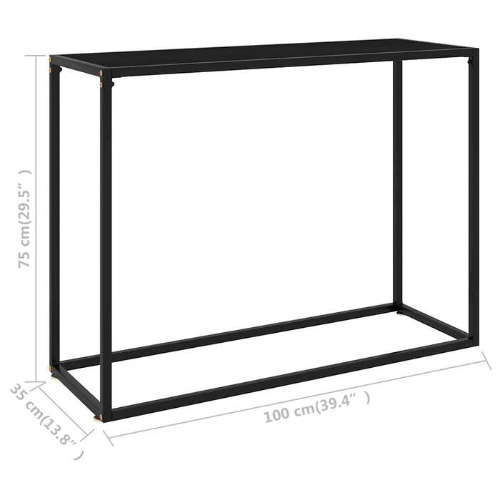Masă consolă, negru, 100x35x75 cm, sticlă securizată - WALTI WALTI