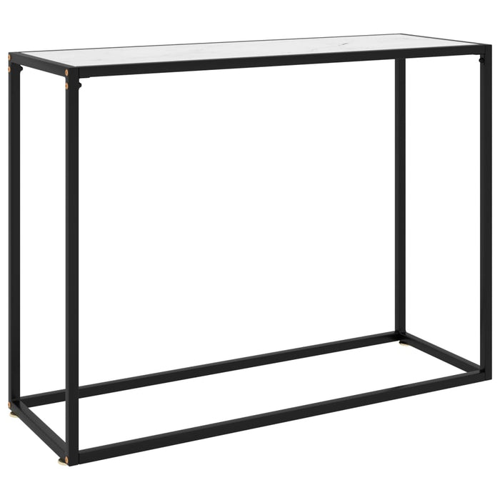 Masă consolă, alb, 100x35x75 cm, sticlă securizată - WALTI WALTI