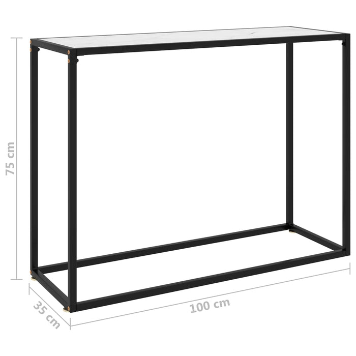 Masă consolă, alb, 100x35x75 cm, sticlă securizată - WALTI WALTI
