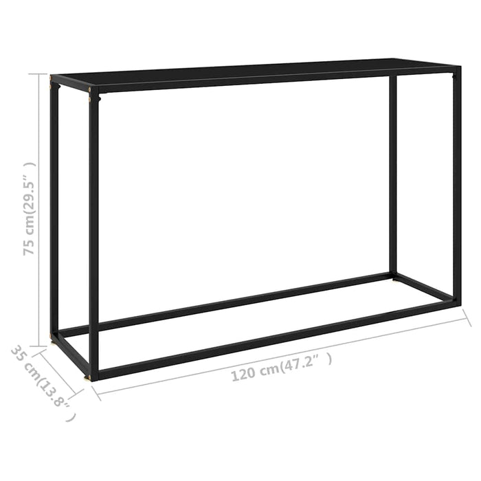 Masă consolă, negru, 120x35x75 cm, sticlă securizată - WALTI WALTI