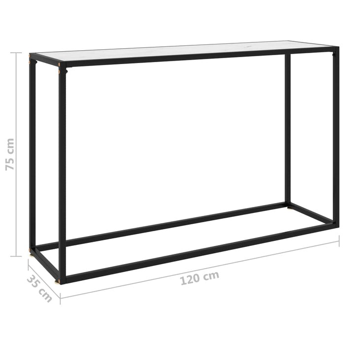 Masă consolă, alb, 120x35x75 cm, sticlă securizată - WALTI WALTI