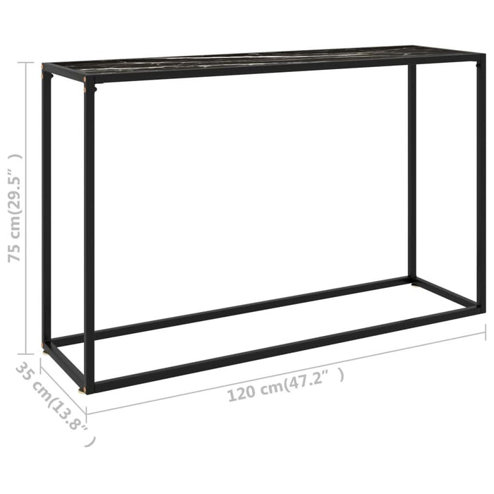 Masă consolă, negru, 120x35x75 cm, sticlă securizată - WALTI WALTI