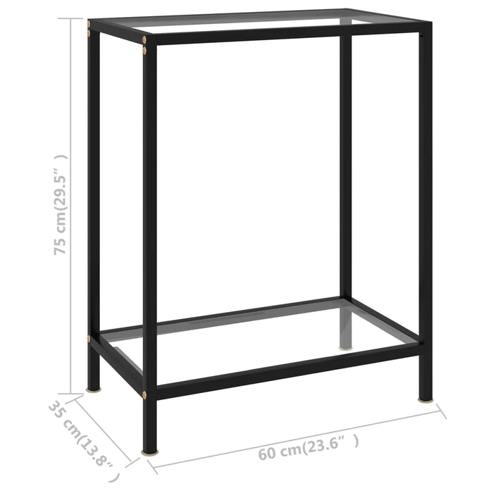 Masă consolă, transparent, 60 x 35 x 75 cm, sticlă securizată - WALTI WALTI