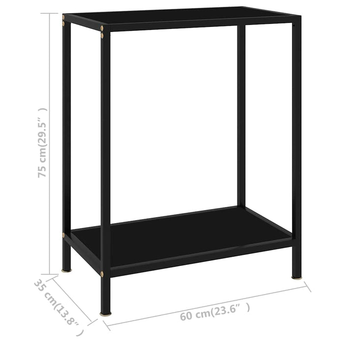 Masă consolă, negru, 60 x 35 x 75 cm, sticlă securizată - WALTI WALTI