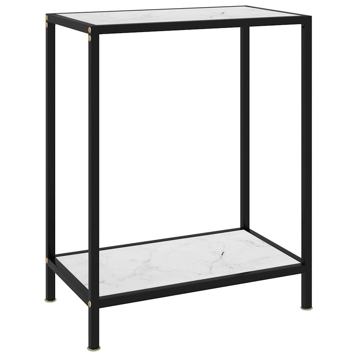 Masă consolă, alb, 60 x 35 x 75 cm, sticlă securizată WALTI