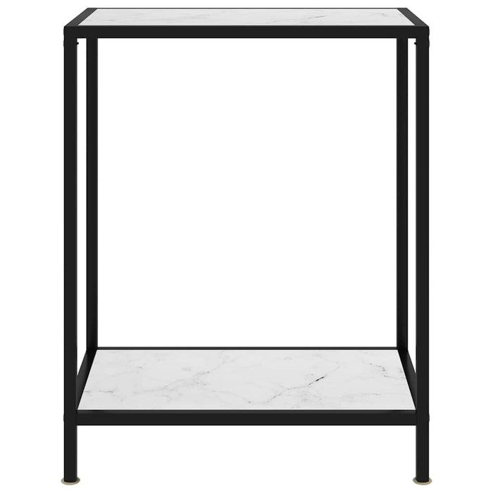 Masă consolă, alb, 60 x 35 x 75 cm, sticlă securizată WALTI