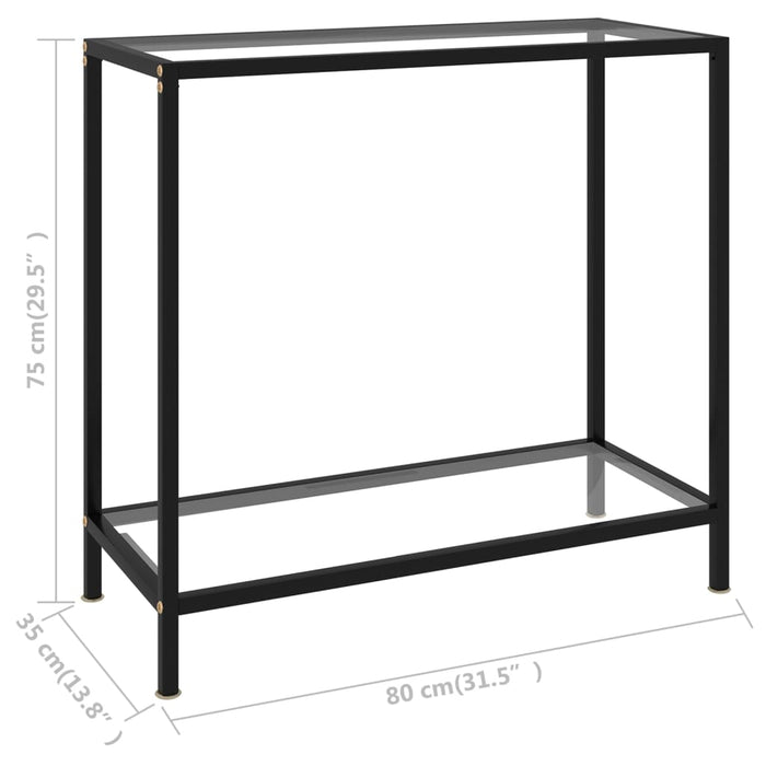 Masă consolă, transparent, 80 x 35 x 75 cm, sticlă securizată - WALTI WALTI
