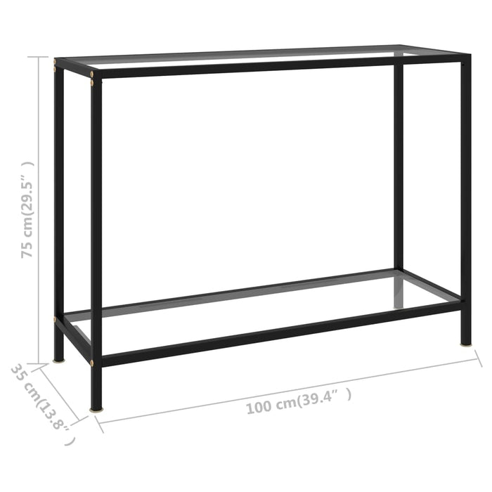 Masă consolă, transparent, 100 x 35 x 75 cm, sticlă securizată - WALTI WALTI