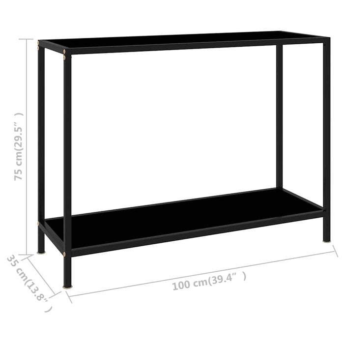 Masă consolă, negru, 100 x 35 x 75 cm, sticlă securizată - WALTI WALTI