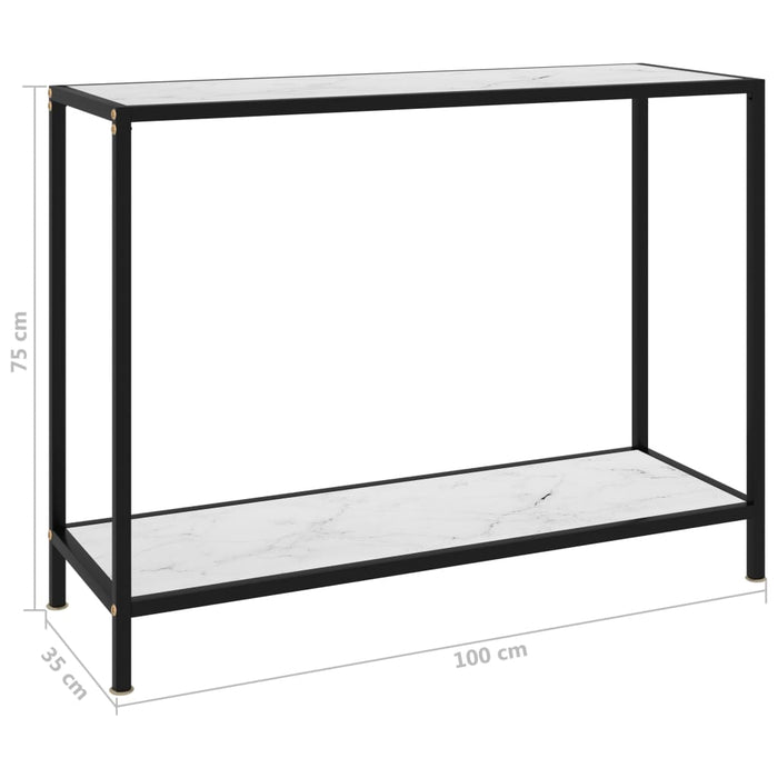 Masă consolă, alb, 100 x 35 x 75 cm, sticlă securizată - WALTI WALTI