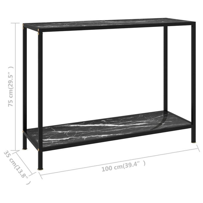 Masă consolă, negru, 100 x 35 x 75 cm, sticlă securizată - WALTI WALTI
