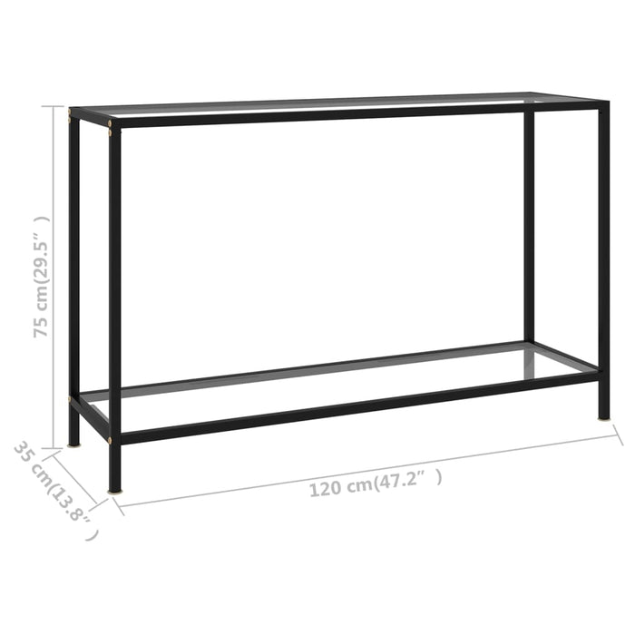 Masă consolă, transparent, 120 x 35 x 75 cm, sticlă securizată - WALTI WALTI