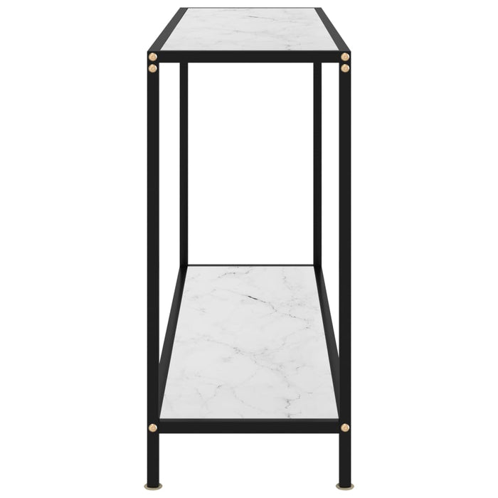Masă consolă, alb, 120 x 35 x 75 cm, sticlă securizată - WALTI WALTI