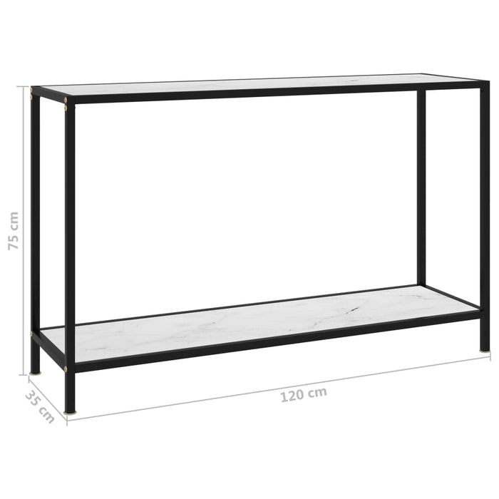Masă consolă, alb, 120 x 35 x 75 cm, sticlă securizată - WALTI WALTI