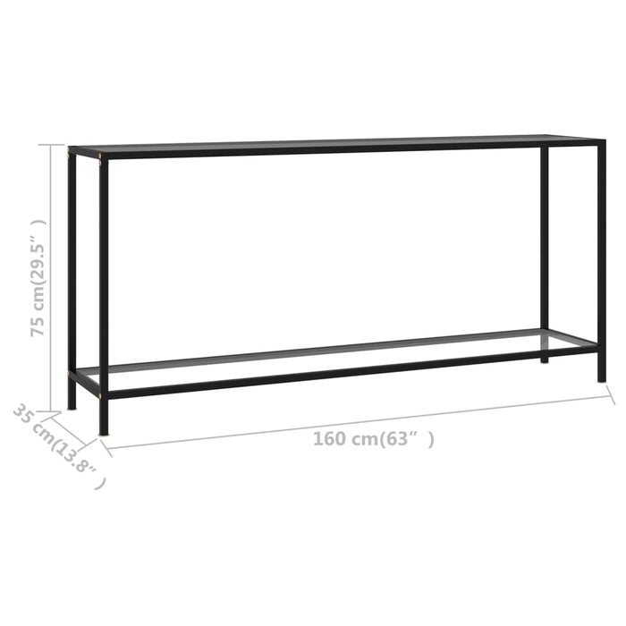 Masă consolă, transparent, 160 x 35 x 75 cm, sticlă securizată WALTI