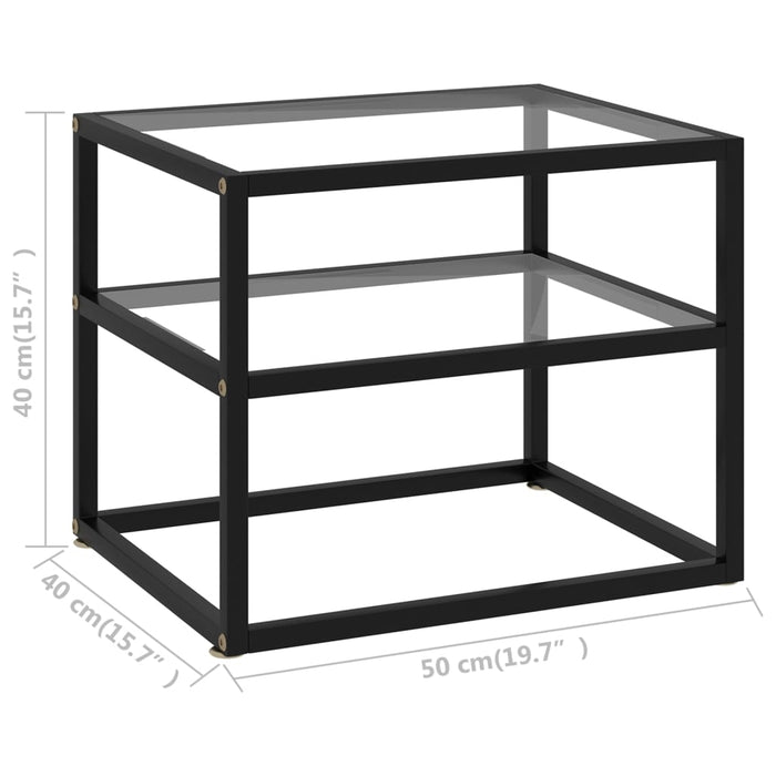 Masă consolă, transparent, 50 x 40 x 40 cm, sticlă securizată - WALTI WALTI