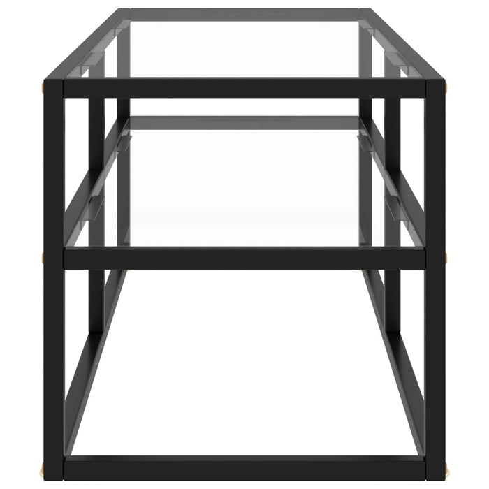 Dulap TV, cu sticlă securizată, negru, 100x40x40 cm - WALTI WALTI
