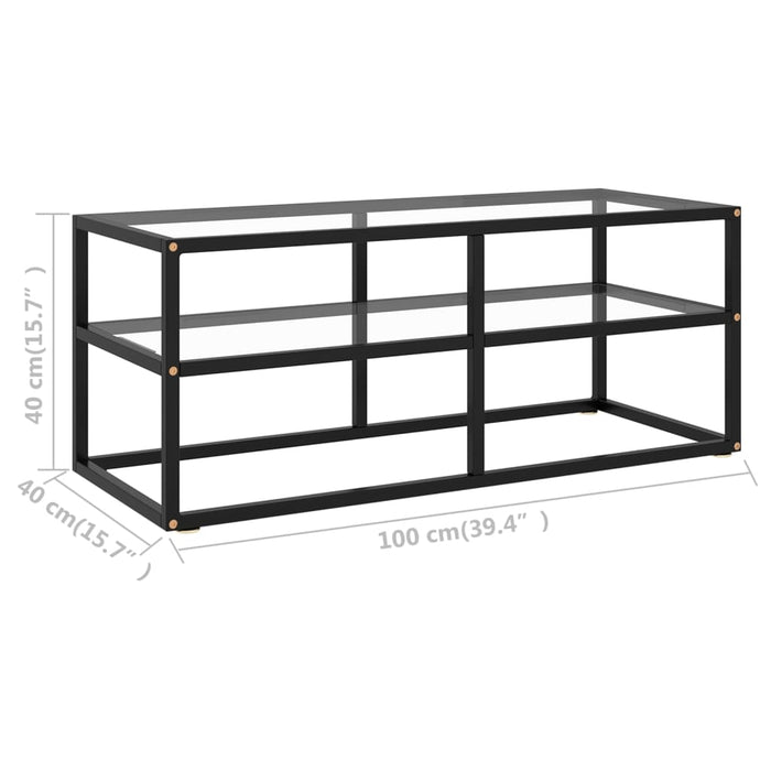 Dulap TV, cu sticlă securizată, negru, 100x40x40 cm - WALTI WALTI