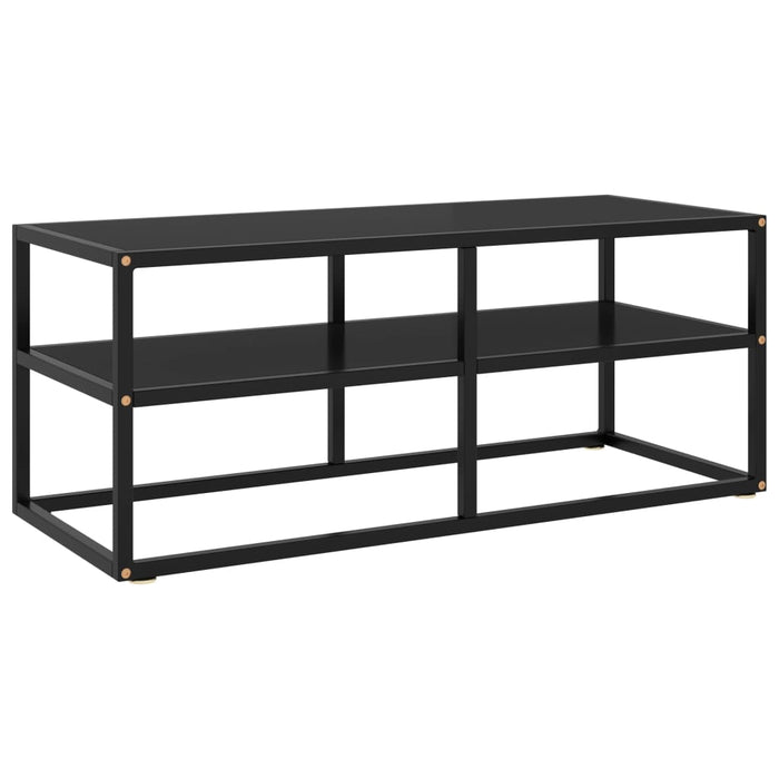 Comodă TV neagră cu sticlă neagră, 100 x 40 x 40 cm WALTI