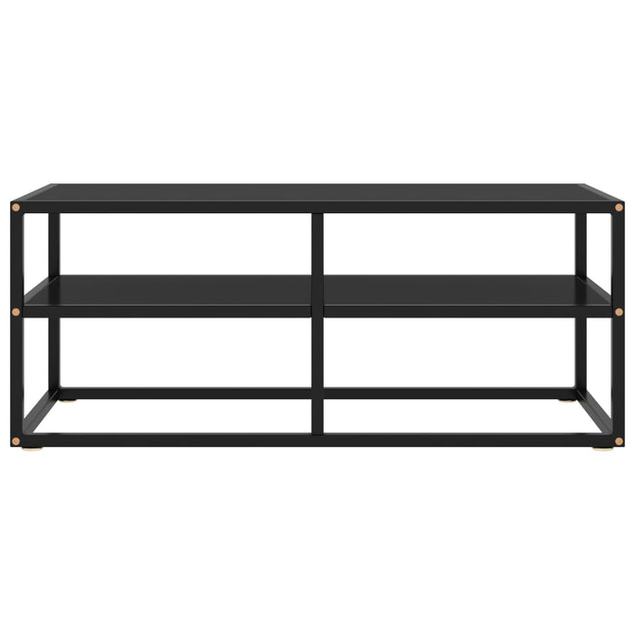 Comodă TV neagră cu sticlă neagră, 100 x 40 x 40 cm WALTI