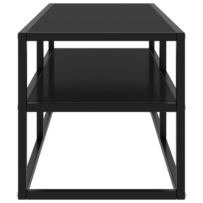 Comodă TV neagră cu sticlă neagră, 100 x 40 x 40 cm WALTI