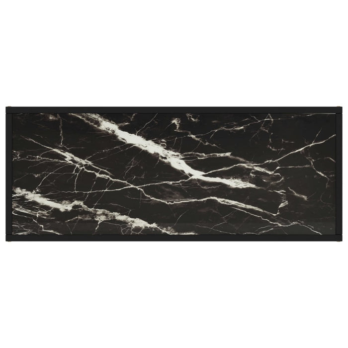 Comodă TV, negru, 100 x 40 x 40 cm, sticlă de marmură neagră - WALTI WALTI
