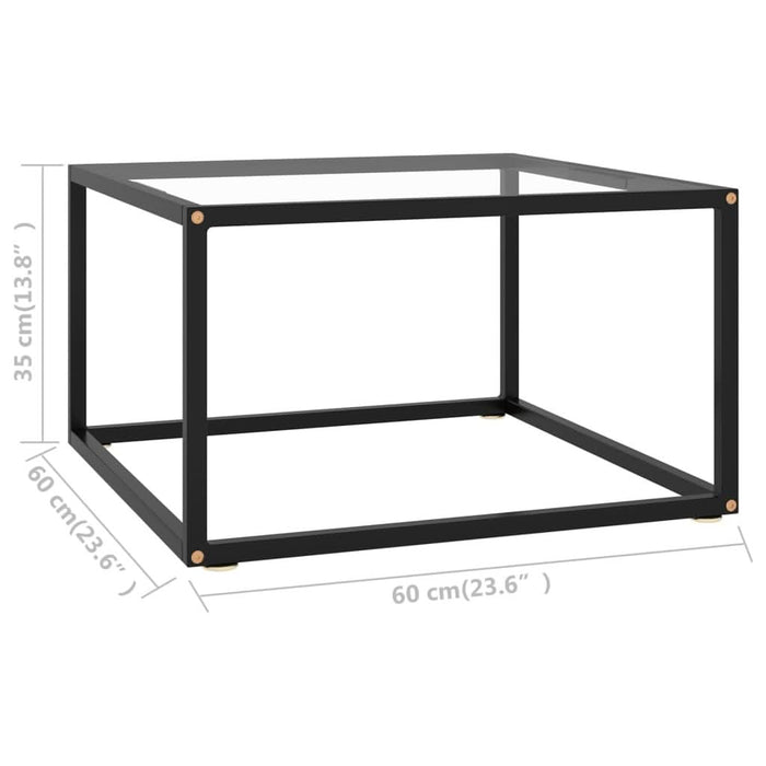 Măsuță de cafea, negru, 60x60x35 cm, sticlă securizată - WALTI WALTI