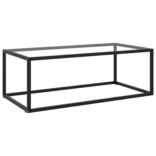 Măsuță de cafea, negru cu sticlă securizată, 100x50x35 cm - WALTI WALTI