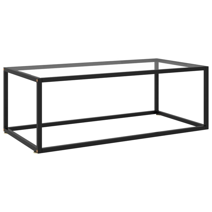 Măsuță de cafea, negru cu sticlă securizată, 100x50x35 cm WALTI