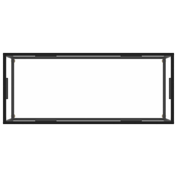 Măsuță de cafea, negru cu sticlă securizată, 120x60x35 cm WALTI