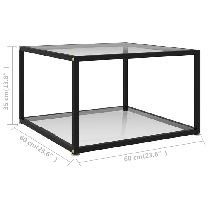 Măsuță de cafea, transparent, 60x60x35 cm, sticlă securizată - WALTI WALTI