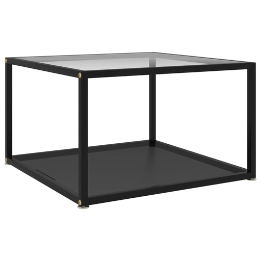Măsuță cafea, transparent/negru, 60x60x35 cm, sticlă securizată - WALTI WALTI