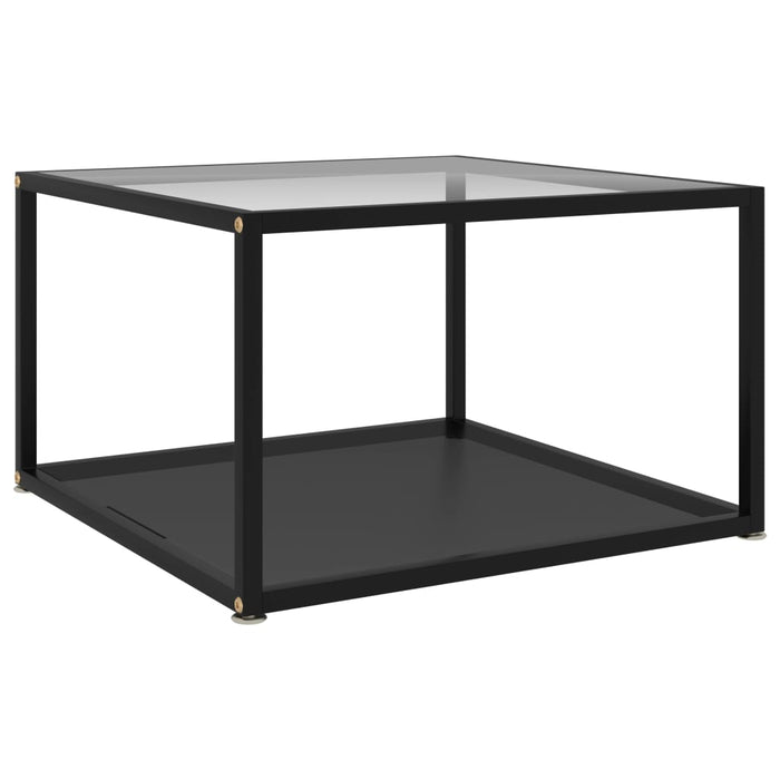 Măsuță cafea, transparent/negru, 60x60x35 cm, sticlă securizată - WALTI WALTI