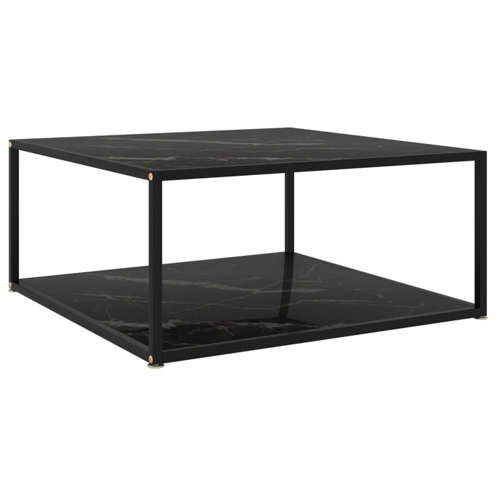 Măsuță de cafea, negru, 80x80x35 cm, sticlă securizată WALTI