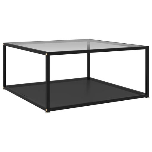 Măsuță de cafea transparent/negru 80x80x35 cm sticlă securizată - WALTI WALTI
