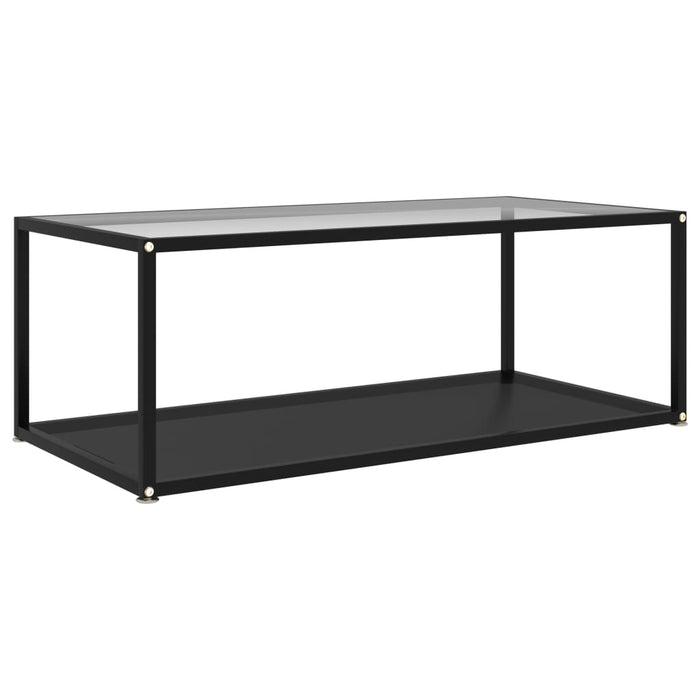 Măsuță cafea transparent/negru 100x50x35 cm sticlă securizată - WALTI WALTI