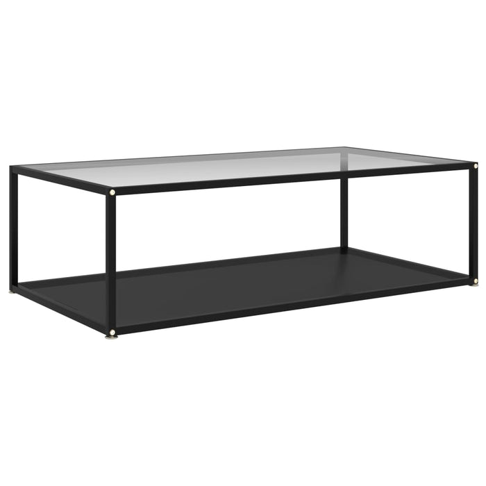 Măsuță cafea transparent/negru 120x60x35 cm sticlă securizată WALTI