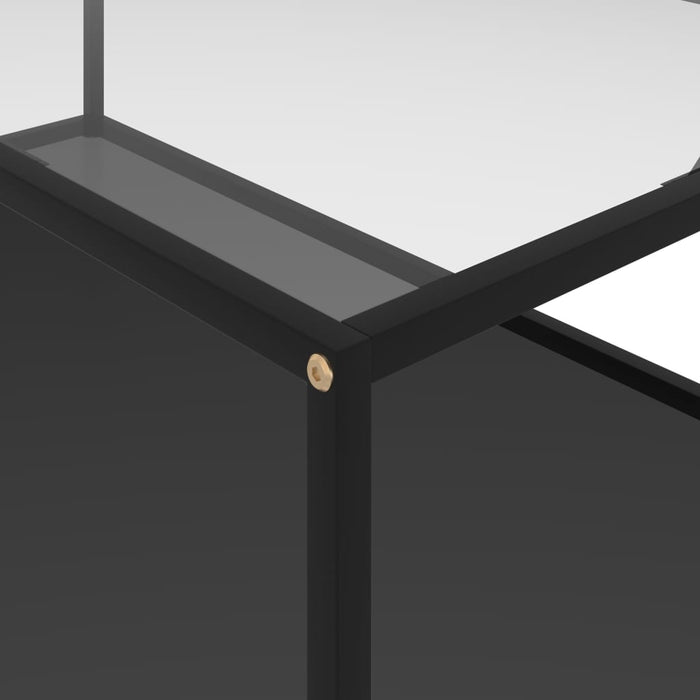 Măsuță cafea transparent/negru 120x60x35 cm sticlă securizată WALTI