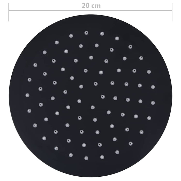 Cap de duș tip ploaie rotund, negru, 20 cm, oțel inoxidabil - WALTI WALTI