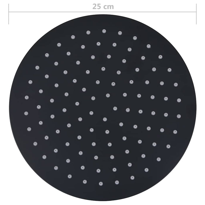 Cap de duș tip ploaie rotund, negru, 25 cm, oțel inoxidabil - WALTI WALTI
