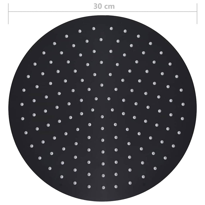 Cap de duș tip ploaie rotund, negru, 30 cm, oțel inoxidabil - WALTI WALTI