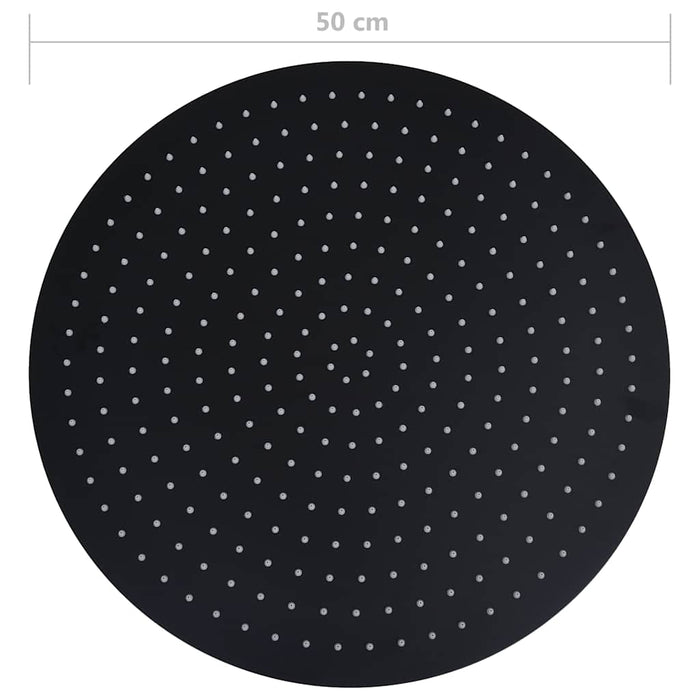 Cap de duș tip ploaie rotund, negru, 50 cm, oțel inoxidabil - WALTI WALTI