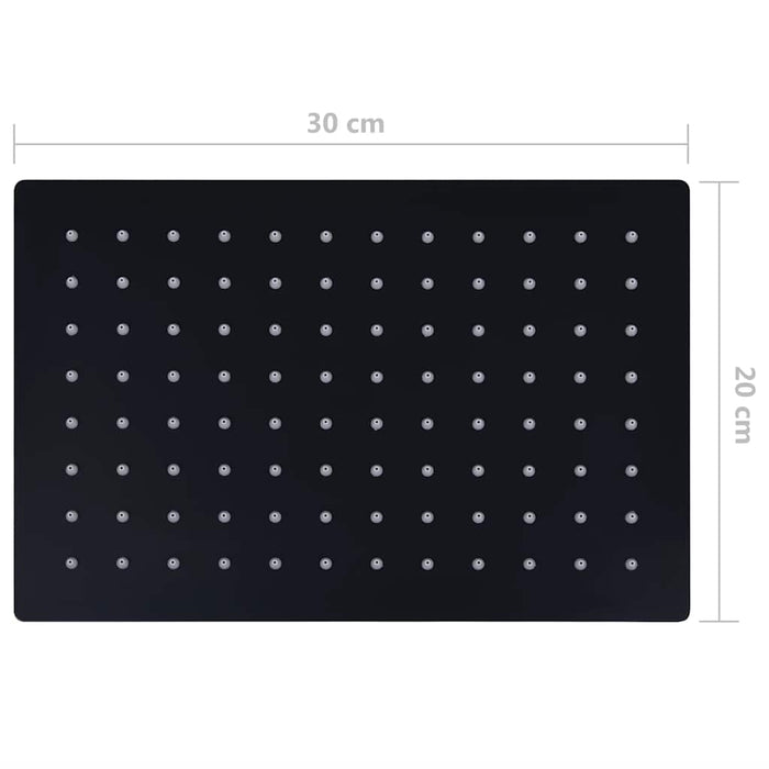 Cap duș dreptunghiular tip ploaie negru 30x20cm oțel inoxidabil - WALTI WALTI