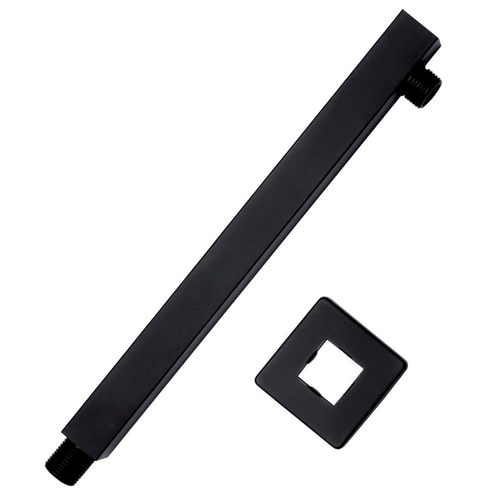 Braț suport de duș, pătrat, negru, 30 cm, oțel inoxidabil 201 WALTI